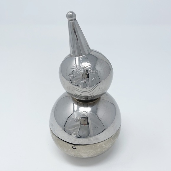 Vintage Raimond Clown Rolly Poly Ball Chrome Metal Coin Bank - Picture 2 of 9